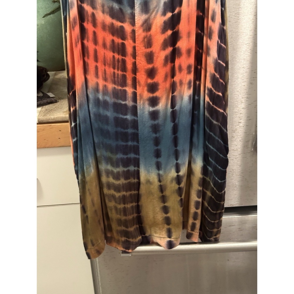 Rainbow Striped Rayon Romper L/XL Pockets Adj Straps Festival Y2K - Picture 12 of 16